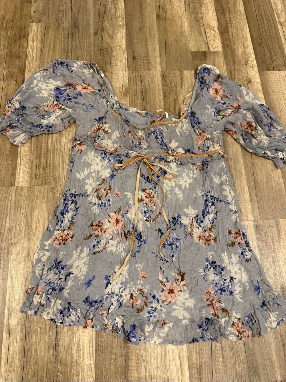 Free People Floral Puff-Sleeve Women’s Top
